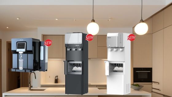 Hoge capaciteit staande water dispenser met kogel en nugget ijsmaker aanpasbaar
